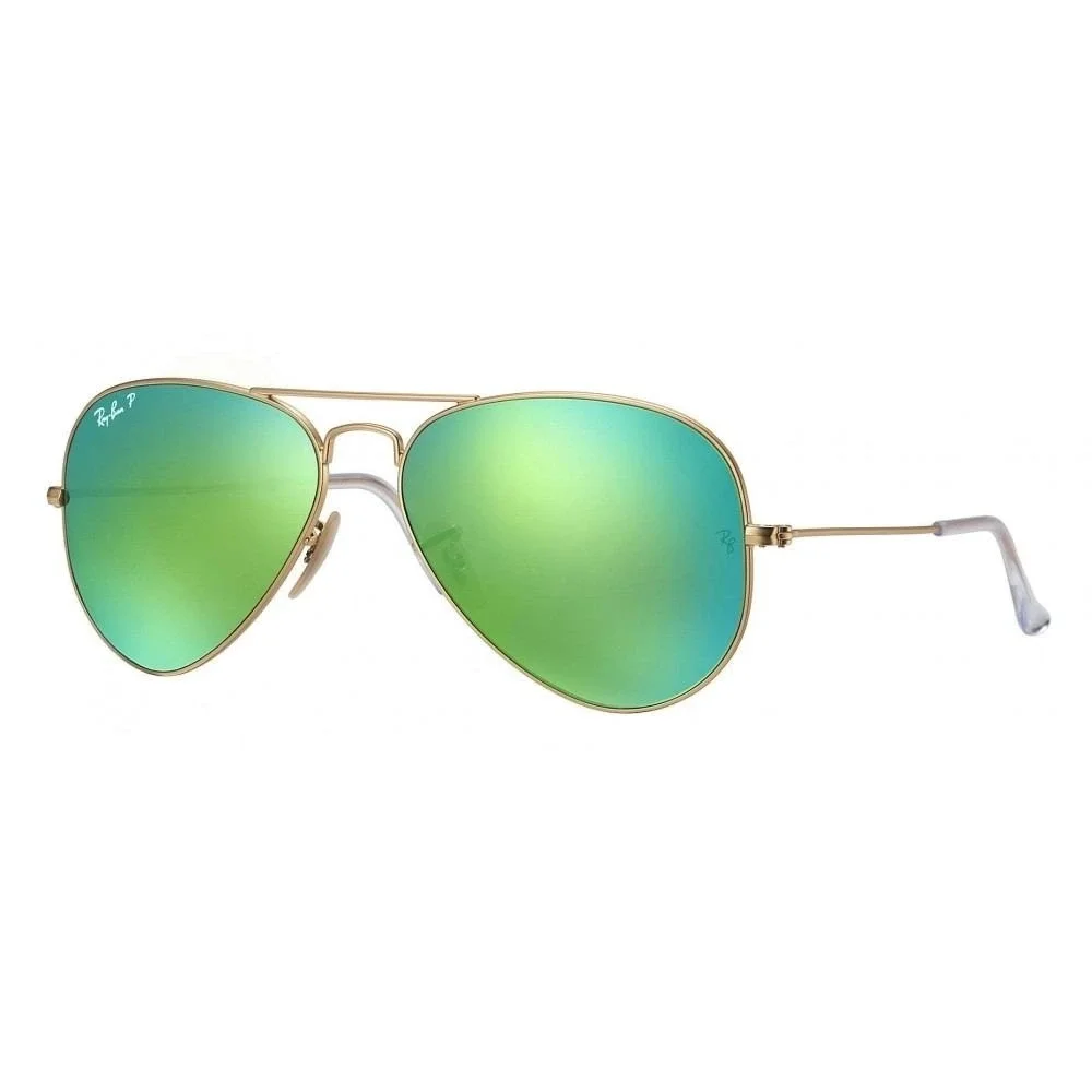 Ray-Ban Aviator Sunglasses RB3026 Gold Frame Green Mirror Flash‎ 62/14 Lenses